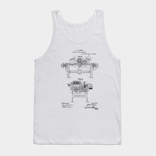 Splint Cutting Machine Vintage Patent Hand Drawing Tank Top